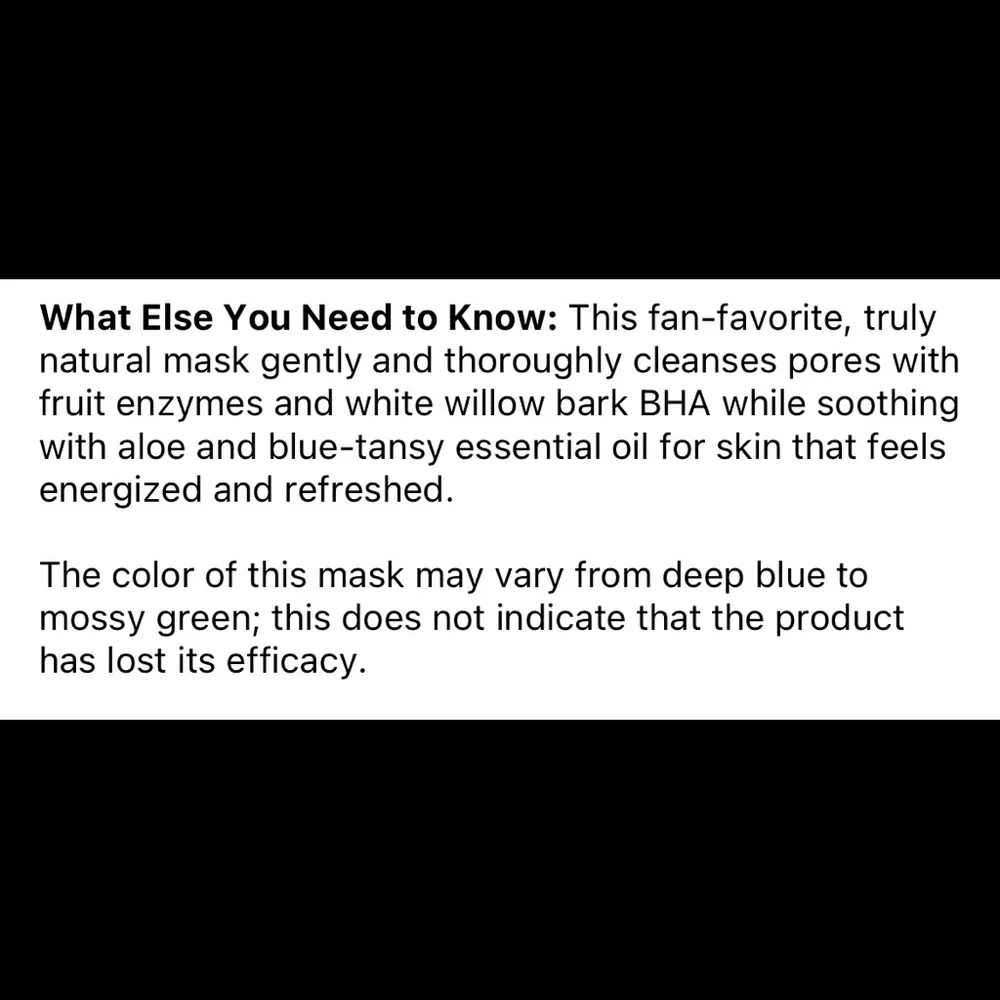 💦 Herbivore Blue Tansy BHA and Enzyme Pore Refining Mask